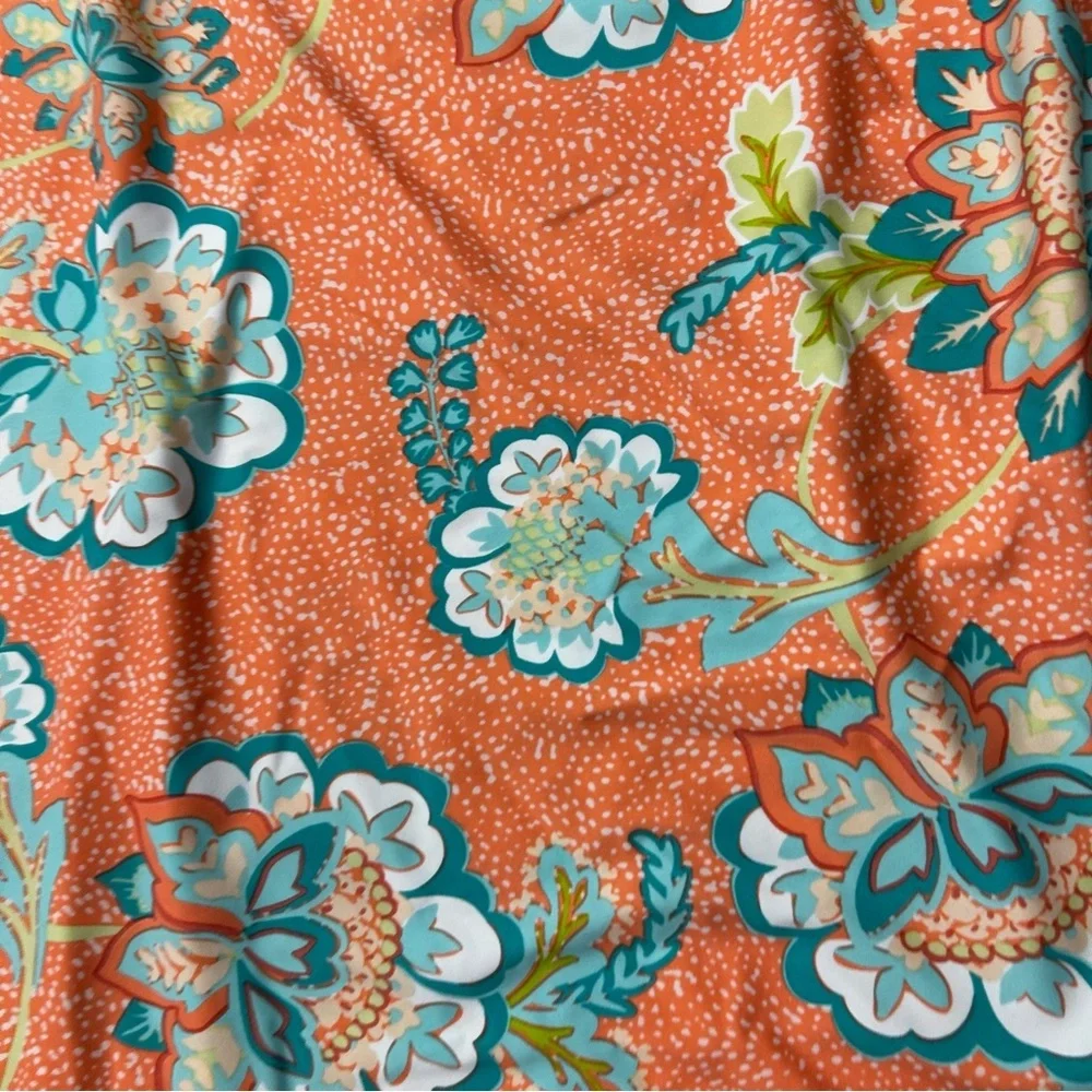 Aryeh Womens Medium Coral & Teal Floral Dress EUC - Picture 5 of 5